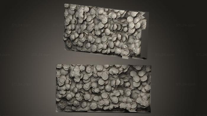 Geometrical panel (Sea Shell Fossil, PGM_0222) 3D models for cnc